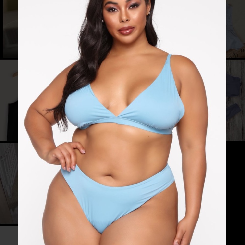 FashionNova Keep You Relevant Bikini in Light Blue